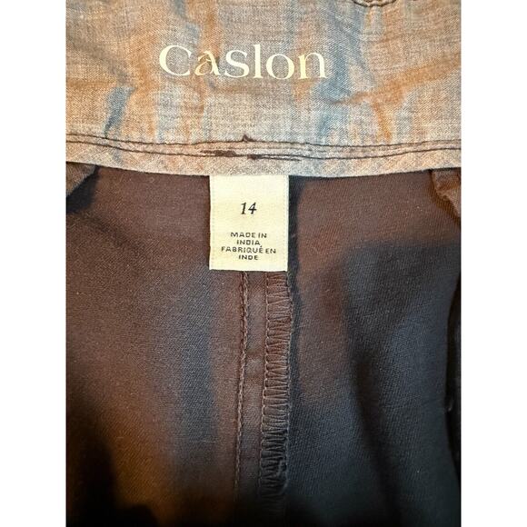 Caslon Pants Womens Size 14 Gray Chino Casual Comfort Cuffed Cotton Trouser - Picture 5 of 6